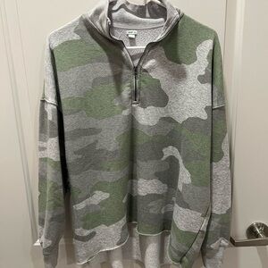 Aerie Camo Quarter-Zip Sweatshirt